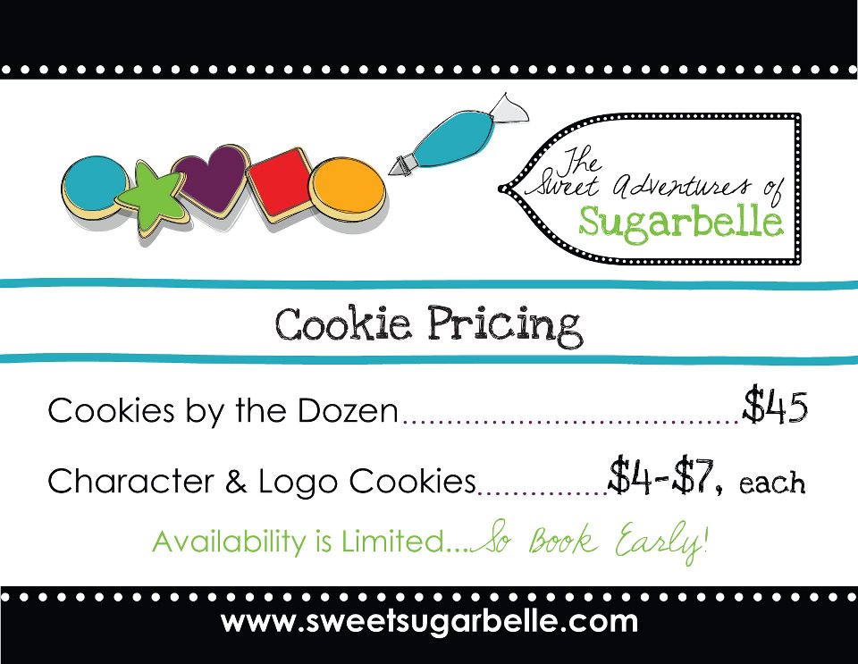 Printable Cookie Pricing Chart and What to Charge for Cookies The Sweet Adventures of Sugar Belle